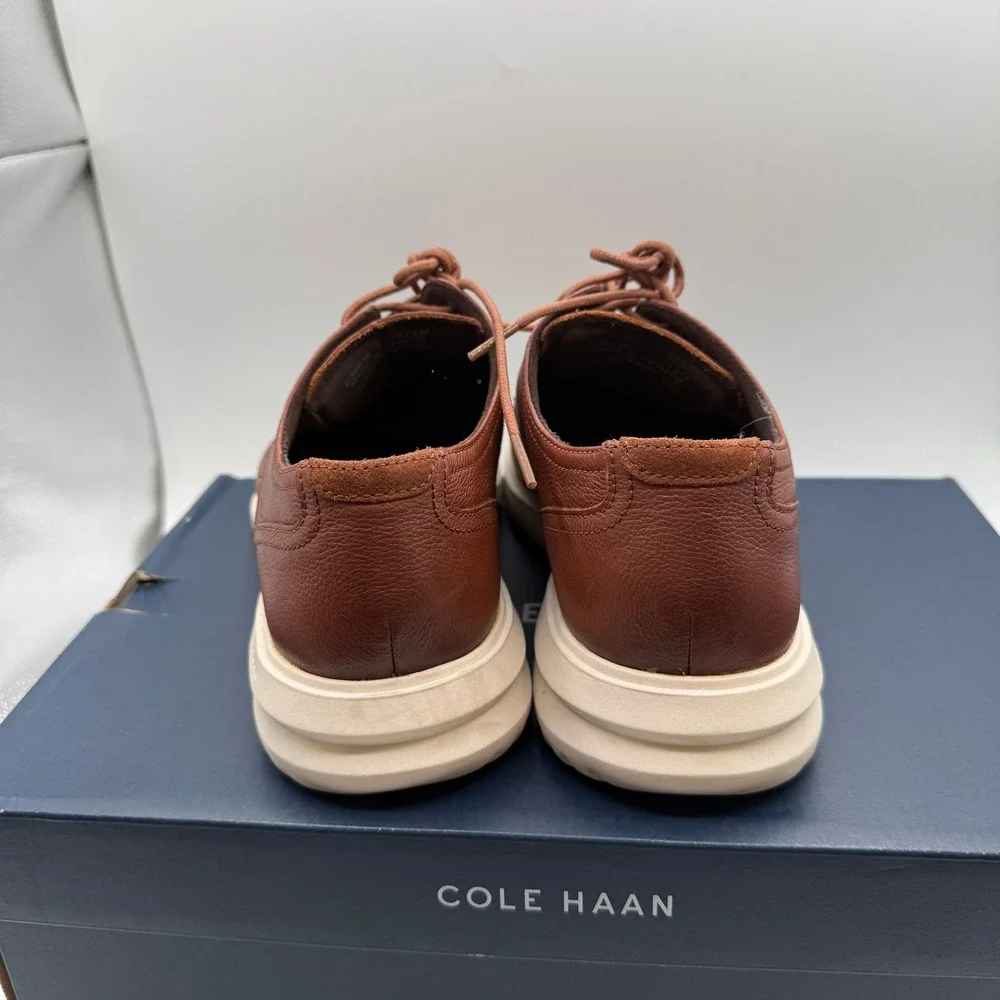 Cole Haan Plain Toe Oxford Mens 11.5 British Tan Leather Light Comfort Shoes NIB